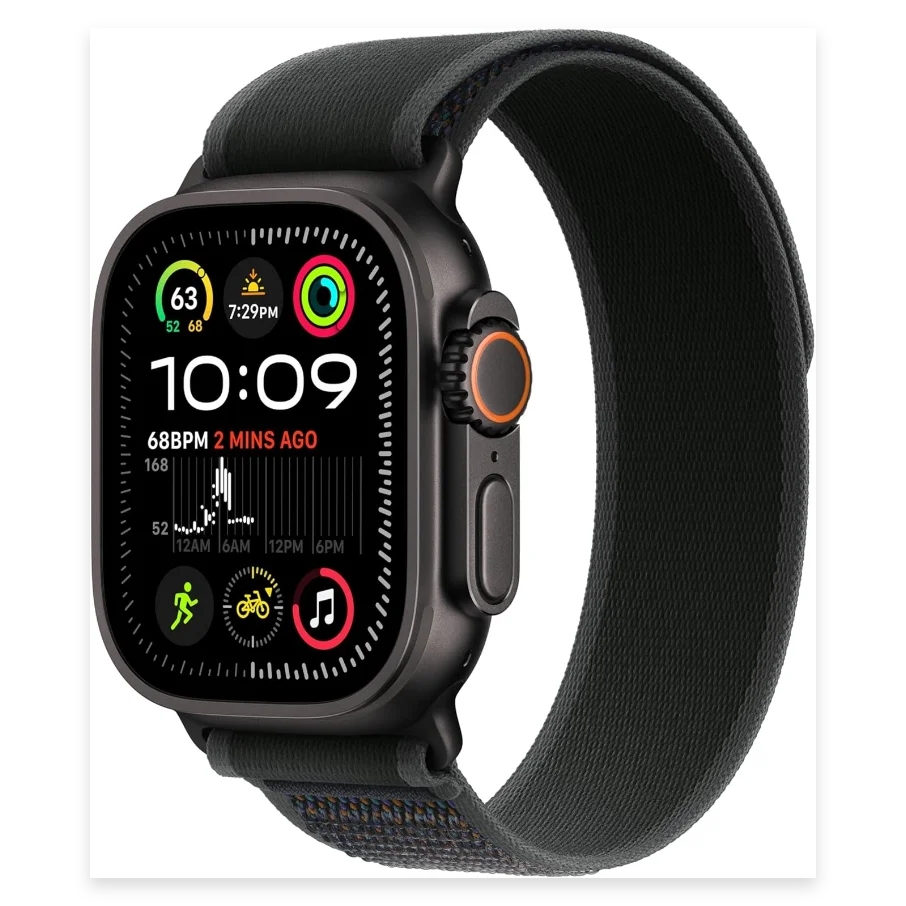 APPLE Watch Ultra 2 Cellular - 49 mm Black Titanium Case with Black Trail Loop, M/L